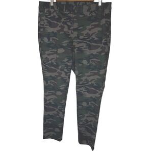 Soft Surroundings Camo High Waist Slim Straight Ankle Leg Stretch Pants 12P